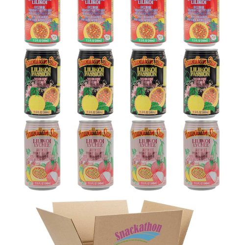 Hawaiian Sun Drinks Snackathon Lilikoi Variety 11.5 Fl Oz (Pack of 12) 