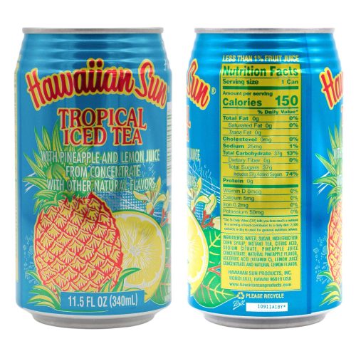 hawaiian sun drinks tea variety 2 cans per flavor total 12 cans snackathon 738046