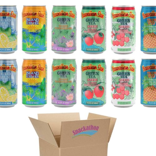 Hawaiian Sun Drinks, Tea Variety, 2 Cans per Flavor, Total 12 Cans Snackathon 