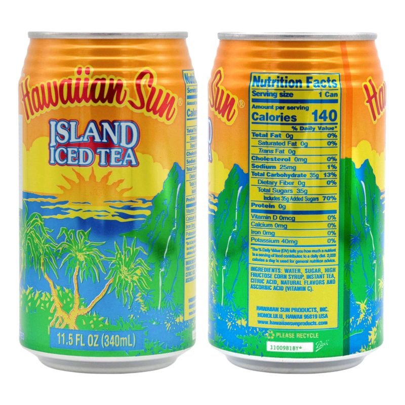 hawaiian sun drinks tea variety 2 cans per flavor total 12 cans snackathon 857841