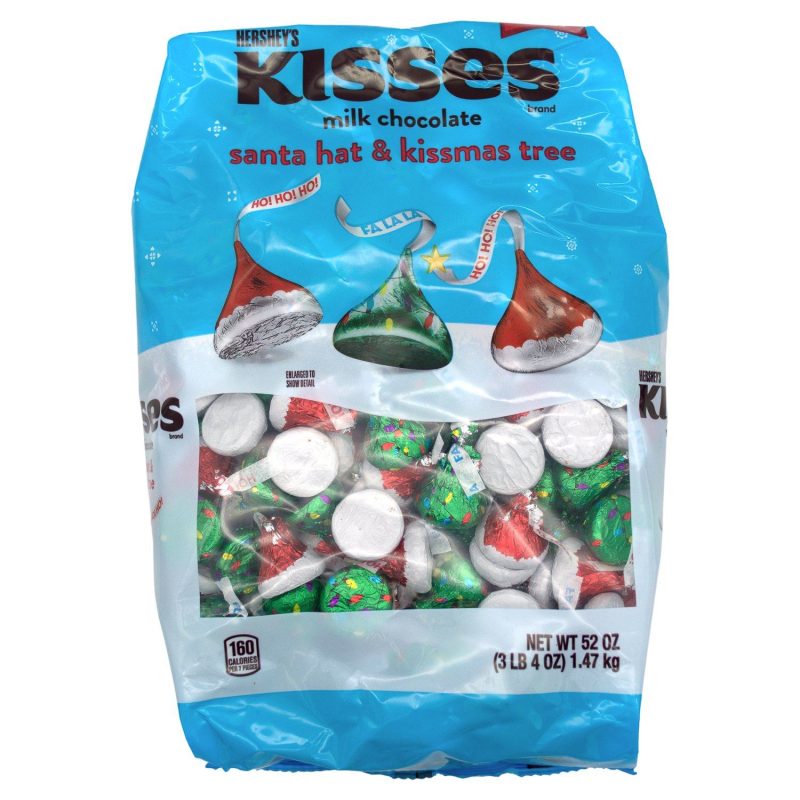 Hershey's Kisses Candy Meltable Hershey's Milk Chocolate - Santa Hat & Kissmas Tree 52 Ounce