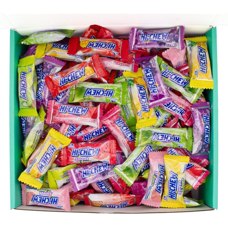 hi chew 10 flavors bulk 165 pieces 2 pound hi chew fruit strawberry mango green apple grape kiwi pineapple dragon fruit watermelon grapefruit lemon snackathon 158968