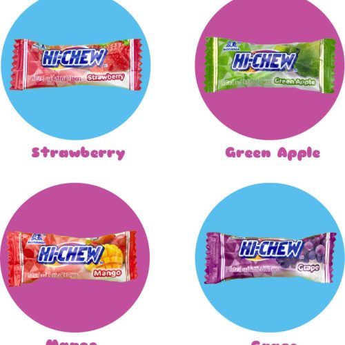 hi chew 4 flavors bulk 165 pieces 2 pound hi chew fruit strawberry mango green apple grape snackathon 787068