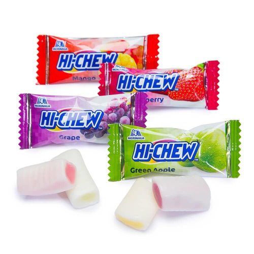 hi chew 4 flavors bulk 165 pieces 2 pound hi chew fruit strawberry mango green apple grape snackathon 967630