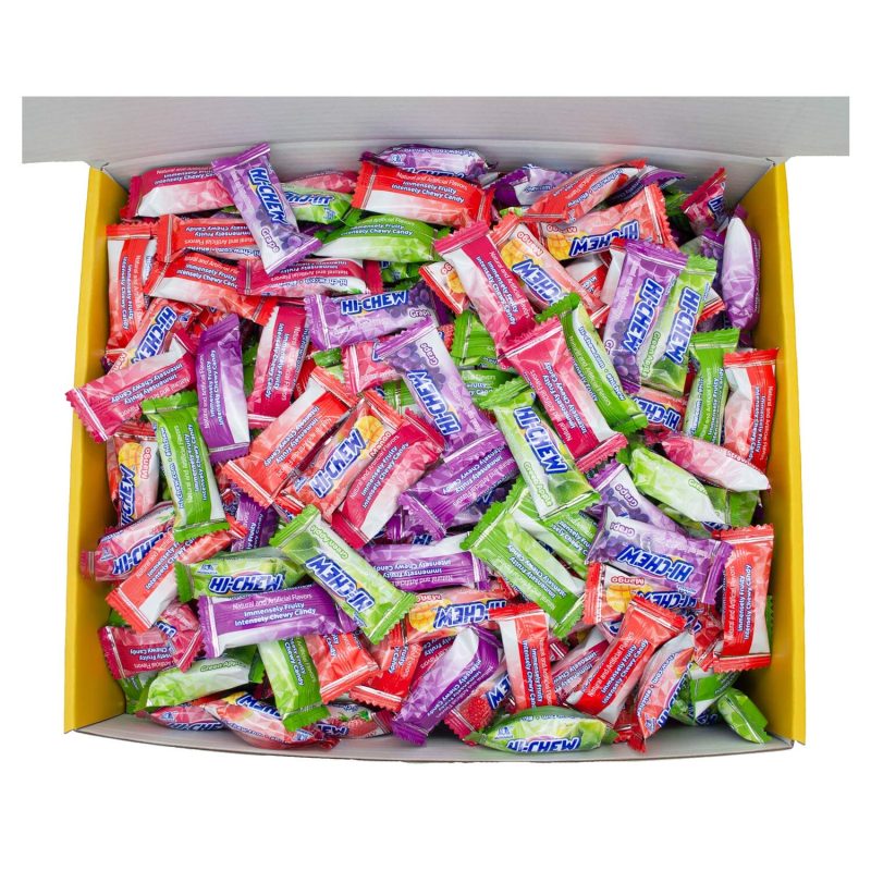 hi chew 4 flavors bulk 660 pieces 8 pound hi chew fruit strawberry mango green apple grape 4 flavors 8 pound snackathon 760324