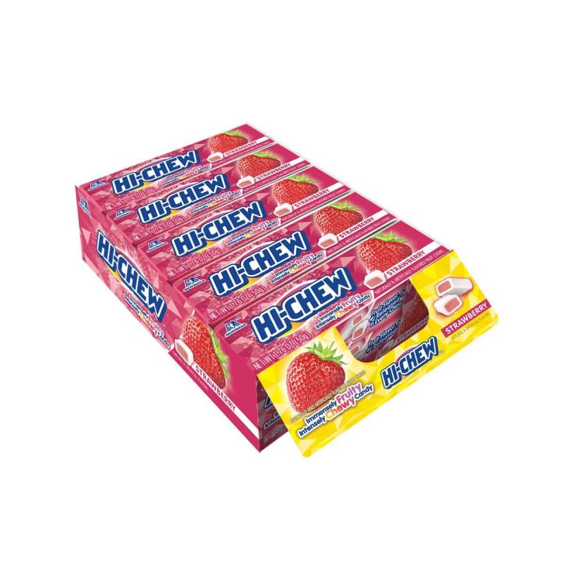 Hi-Chew Sticks Chewy Fruit Candies Snackathon Foods Strawberry 26.4 Ounce (15 Sticks)