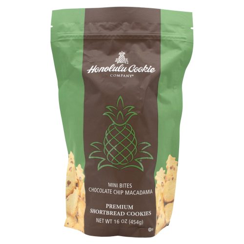 Honolulu Cookie Company Premium Shortbread Cookies Honolulu Cookie Company Mini Bites Chocolate Chip Macadamia 16 Ounce