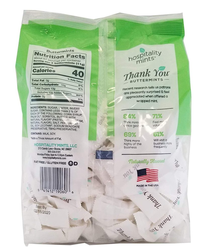 hospitality mints thank you buttermints 26 ounce snackathon foods 374398