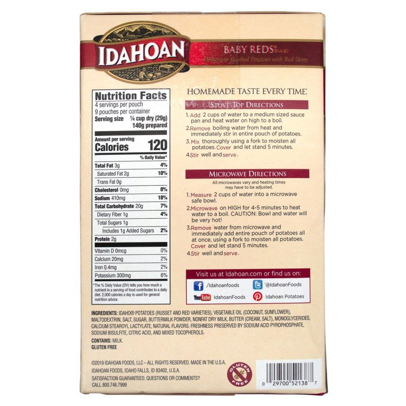 idahoan mashed potatoes idahoan 186725