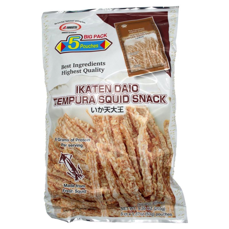 Ikaten Daio Tempura Squid Snack Maruesu 1.87 Oz-5 Count