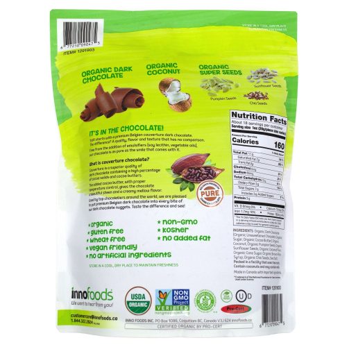 innofoods organic dark chocolate nuggets meltable innofoods 323872