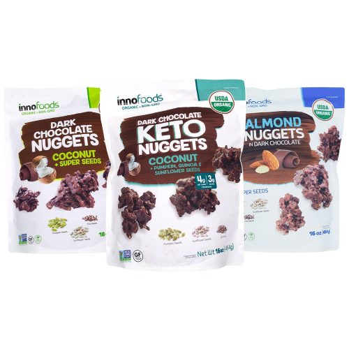 innofoods organic dark chocolate nuggets meltable innofoods 946912