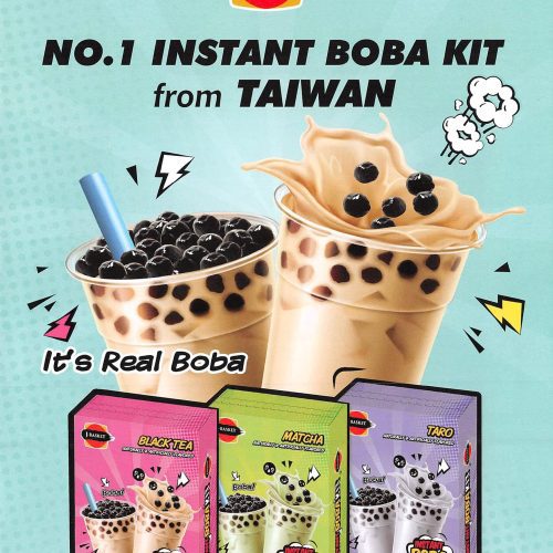 instant boba bubble pearl milk tea kit with boba straws included variety taro black tea matcha 9 total servings snackathon 967862