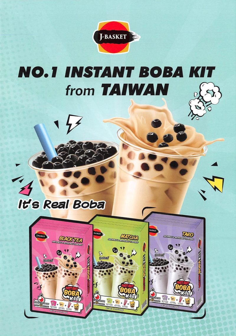 instant boba bubble pearl milk tea kit with boba straws included variety taro black tea matcha 9 total servings snackathon 967862