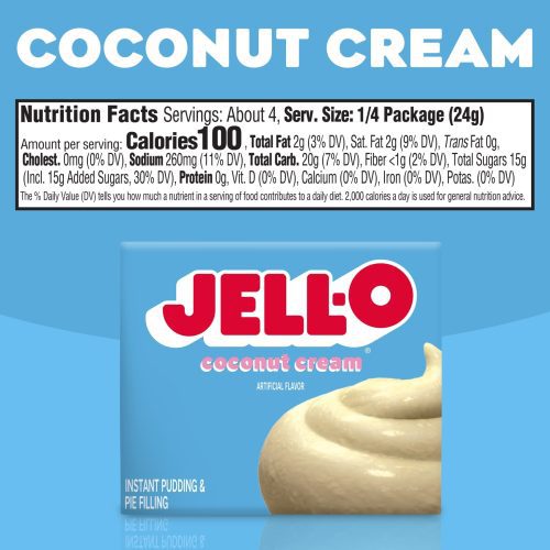 jell o coconut cream artificially flavored instant pudding pie filling mix 34 oz box jell o 331172