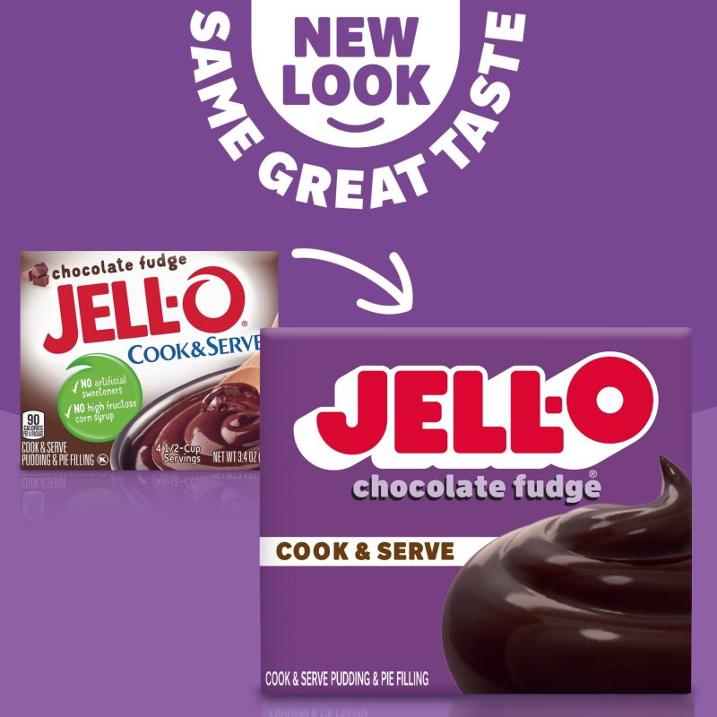 jell o cook serve chocolate fudge artificially flavored pudding pie filling mix jell o 504118