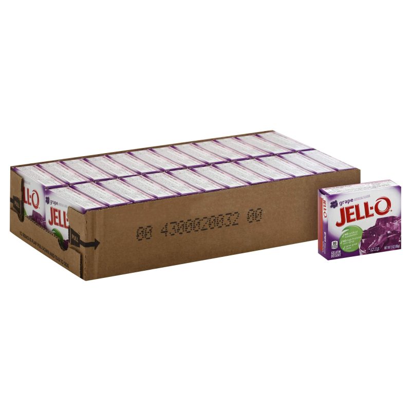 Jell-O Gelatin Mix Jell-O Grape 3 Oz-24 Count