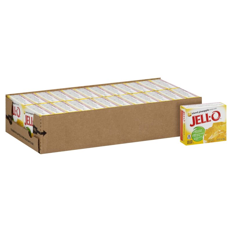 Jell-O Gelatin Mix Jell-O Island Pineapple 3 Oz-24 Count