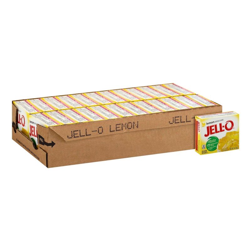 Jell-O Gelatin Mix Jell-O Lemon 3 Oz-24 Count