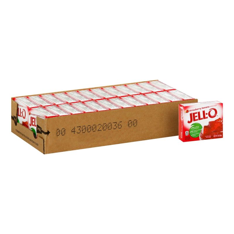 Jell-O Gelatin Mix Jell-O Strawberry Banana 3 Oz-24 Count