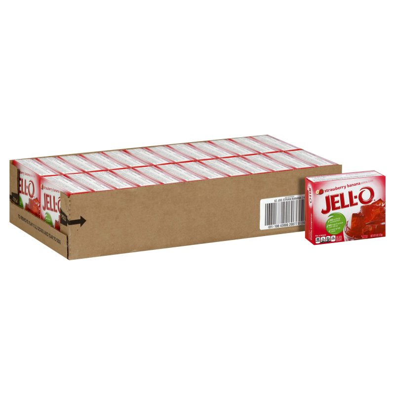 Jell-O Gelatin Mix Jell-O Strawberry Banana 6 Oz-24 Count