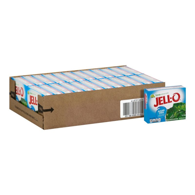 Jell-O Gelatin Mix Sugar Free Jell-O Sugar Free Lime 0.6 Oz-24 Count