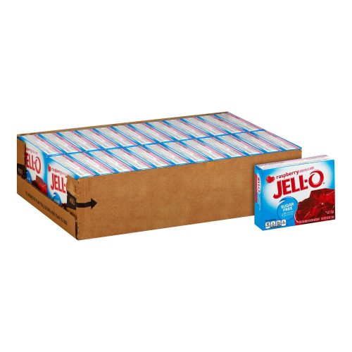 Jell-O Gelatin Mix Sugar Free Jell-O Sugar Free Raspberry 0.6 Oz-24 Count 