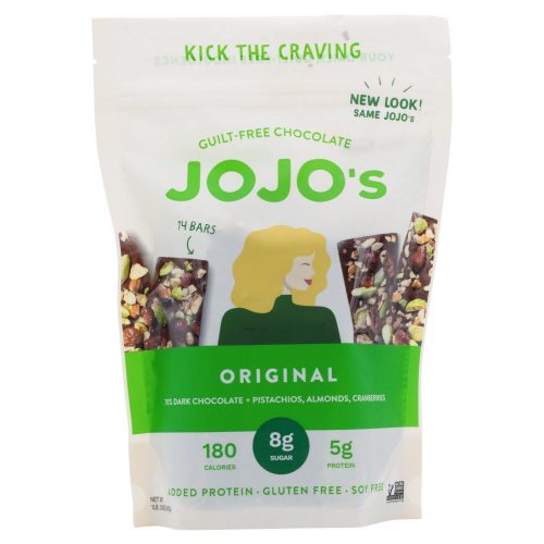 JOJO's Guilt-Free 70% Dark Chocolate Bark Meltable JOJO's 14 Bars-16.8 Oz