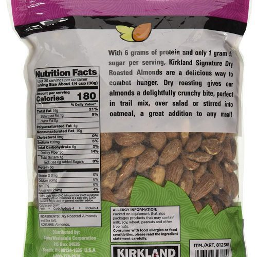 kirkland signature dry roasted almonds seasoned with sea salt 25 lbs kirkland signature 986727