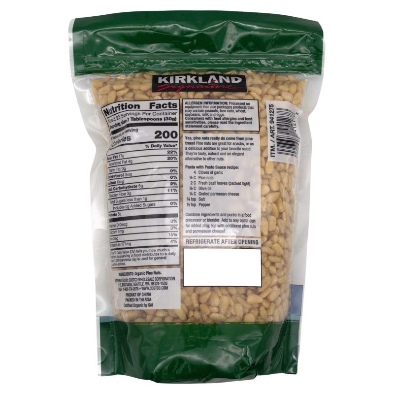 kirkland signature organic pine nuts 15 pound kirkland signature 556786