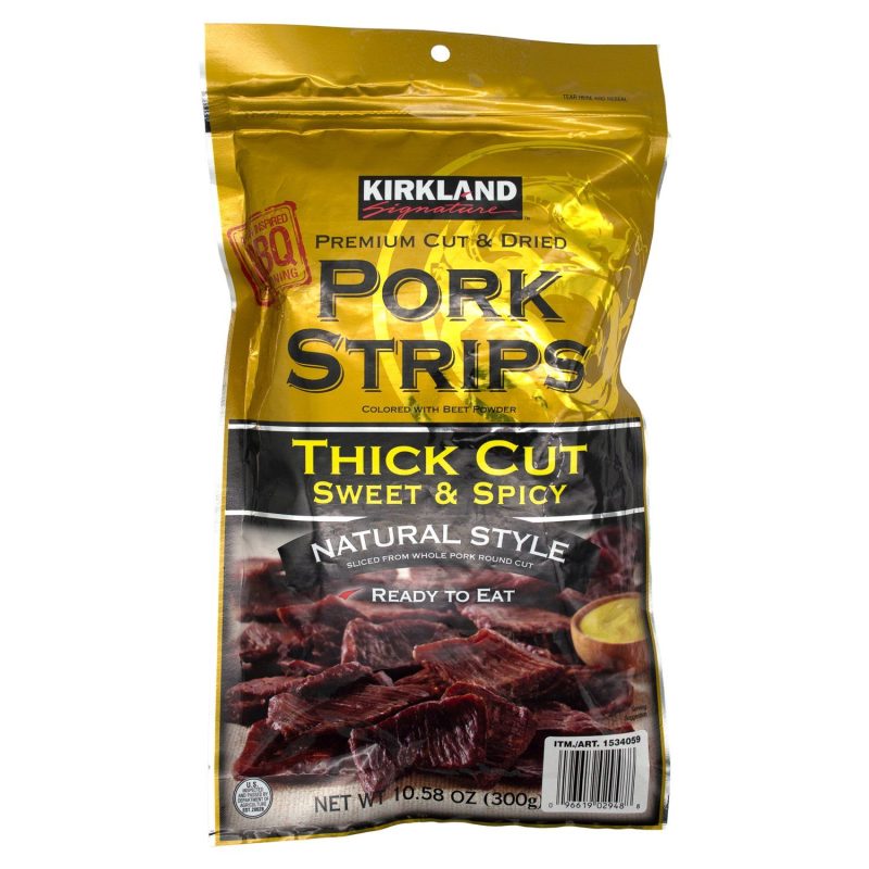 Kirkland Signature Premium Cut & Dried Pork Strips Snackathon Foods Original 10.58 Ounce