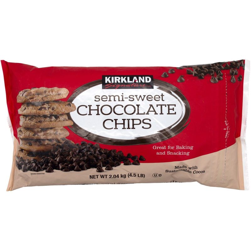 kirkland signature semi sweet chocolate chips 45 pound meltable kirkland signature 103310