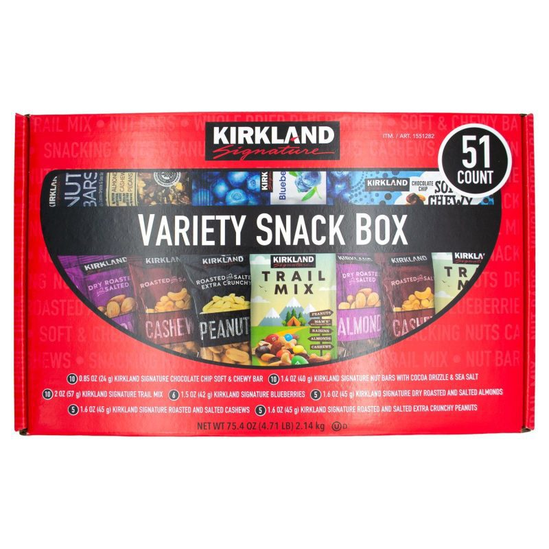 kirkland signature variety snack box 51 count kirkland signature 410279