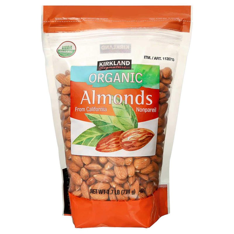 Kirkland Signature Whole Almonds Kirkland Signature Organic 1.7 Pound