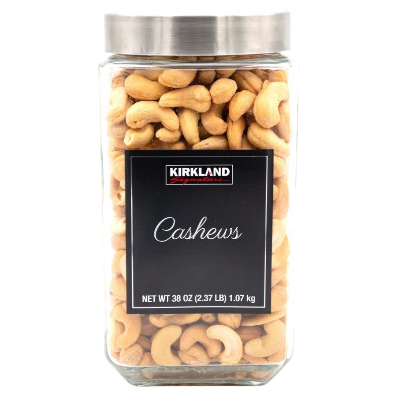 Kirkland Signature Whole Cashews Kirkland Signature Salted-Glass Jar-2021 Gift 38 Ounce