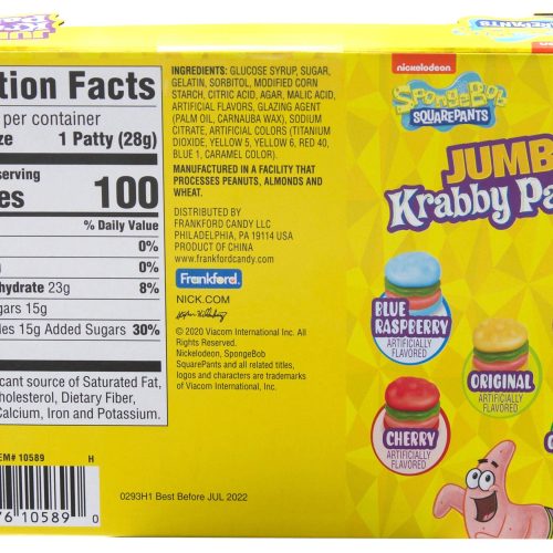 krabby patties gummy candy frankford candy 589082