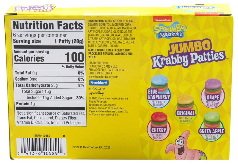 krabby patties gummy candy frankford candy 589082