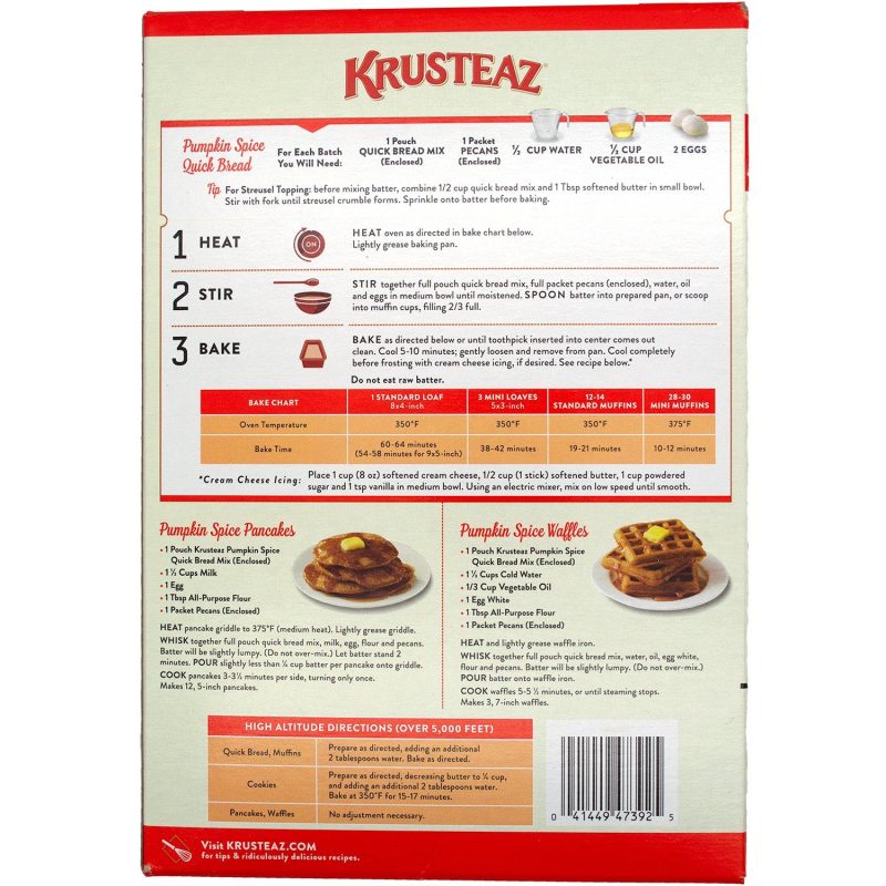 krusteaz pumpkin spice quick bread mix krusteaz 192033