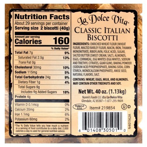 la dolce vita classic italian biscotti 40 ounce la dolce vita 731017