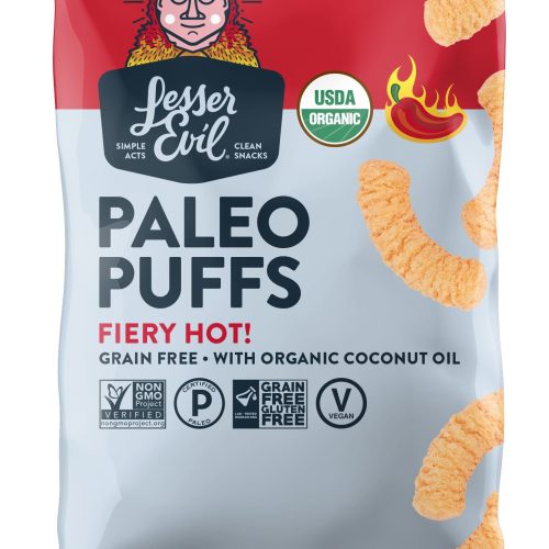 LesserEvil Organic Paleo Puff LesserEvil Fiery Hot 5 Ounce 