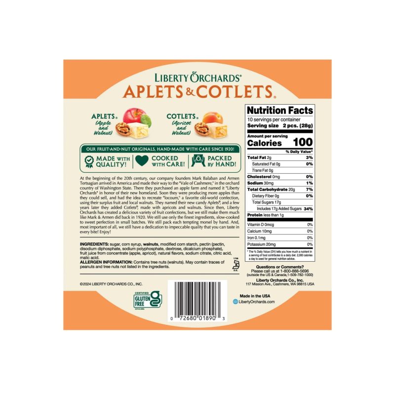 liberty orchards aplets cotlets 10 ounce liberty orchards 633304