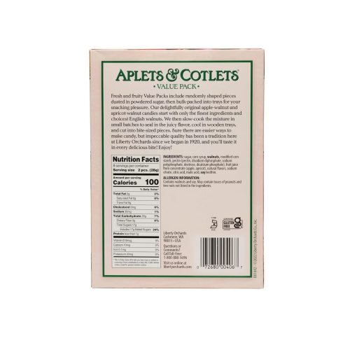 liberty orchards aplets cotlets value pack 8 ounce liberty orchards 399633