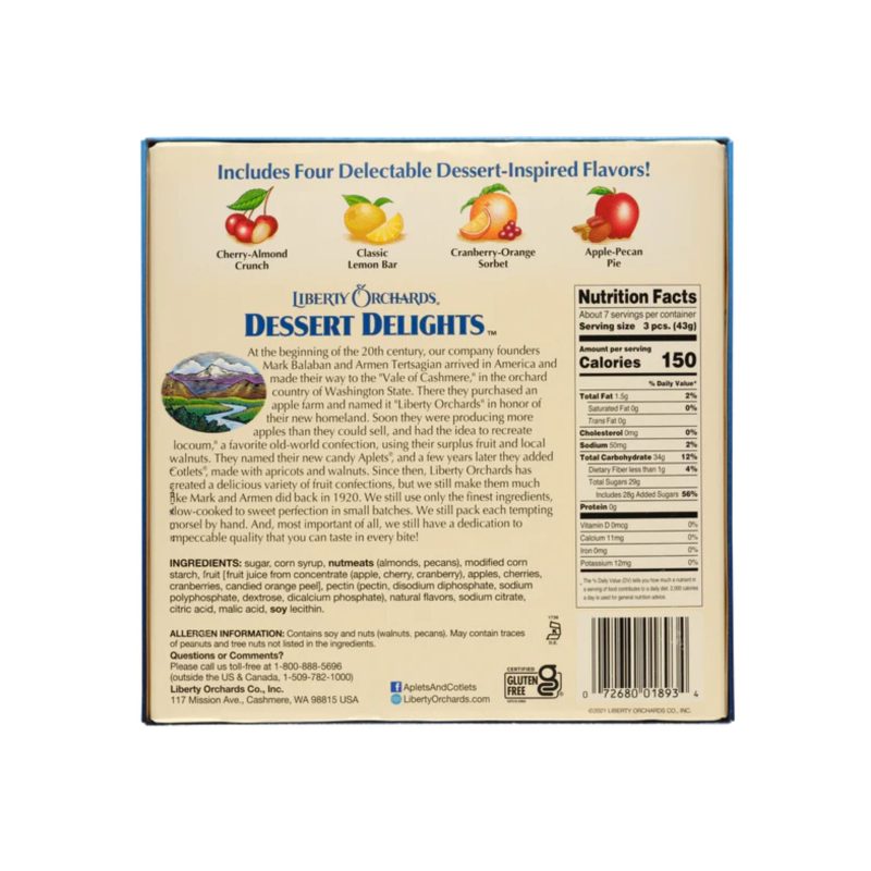 liberty orchards dessert delights 10 ounce liberty orchards 830132