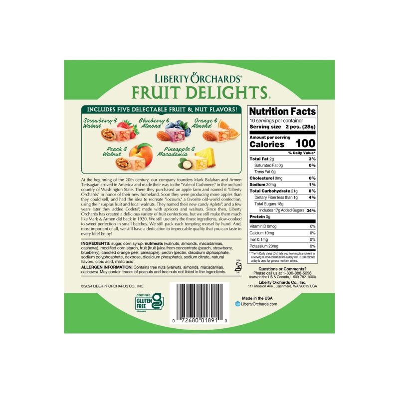 liberty orchards fruit delights 10 ounce liberty orchards 316331