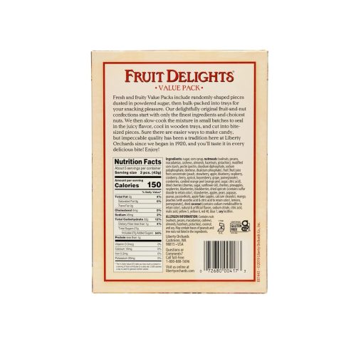 liberty orchards fruit delights value pack 8 ounce liberty orchards 891156