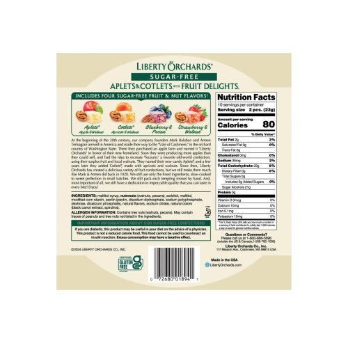 liberty orchards sugar free aplets cotlets 8 ounce liberty orchards 567335