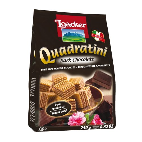 Loacker Quadratini Bite-Size Wafer Loacker Dark Chocolate 8.82 Ounce 