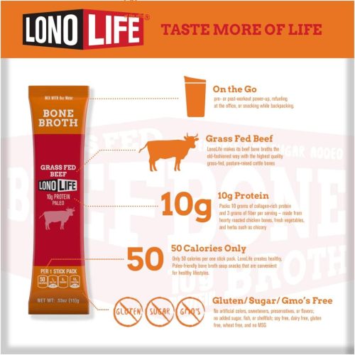 lonolife grass fed beef bone broth powder lonolife 149095