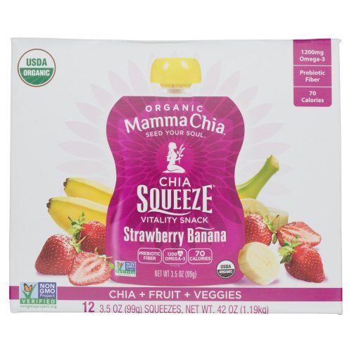 Mamma Chia Mamma Chia Strawberry Banana 3.5 Oz-12 Count