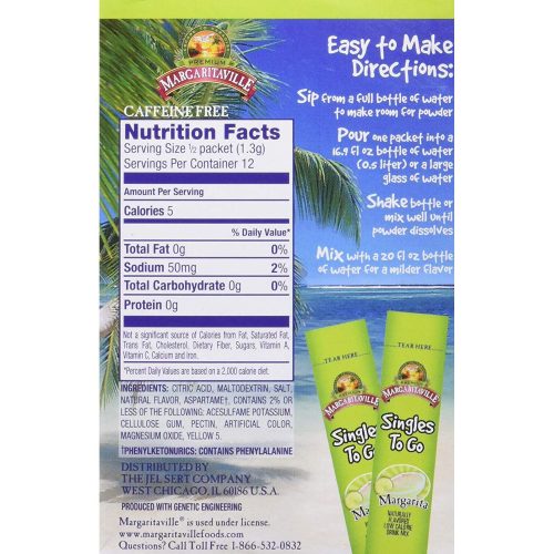 margaritaville singles to go non alcoholic powder sticks margaritaville 665298